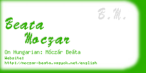 beata moczar business card