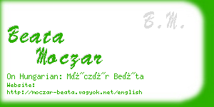 beata moczar business card